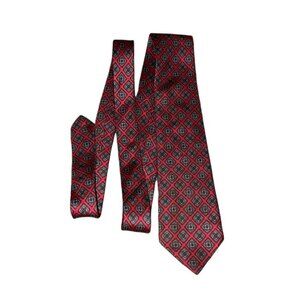 Johnny Carson Red and brown silk tie with a touch of elegance